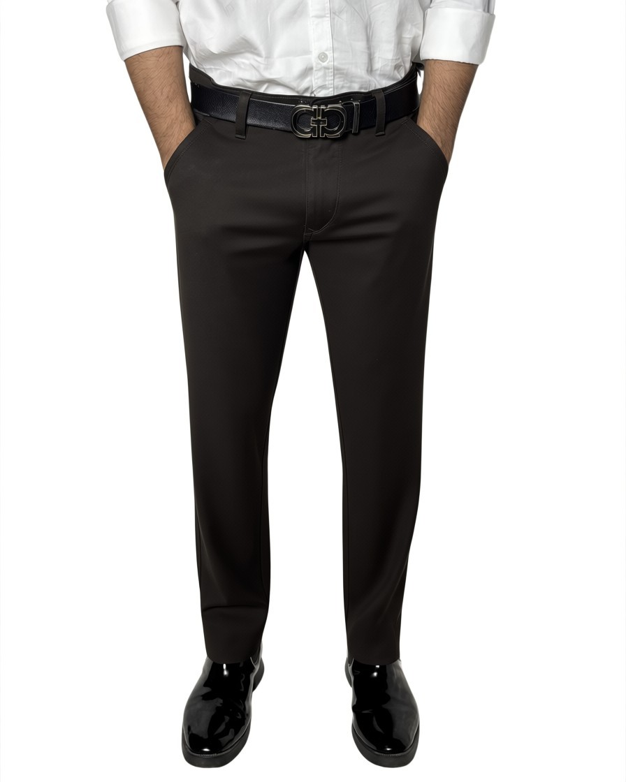 Dark Coffee Brown Cotton  Pants