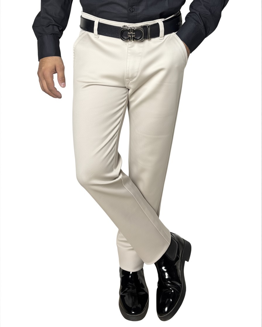 Light Cream Cotton Pants